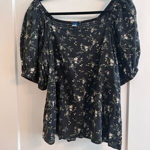 Old Navy Black Floral Blouse